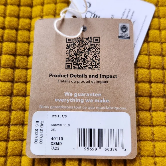 NWT Patagonia "R1 Fleece Pullover" 1/4 Zip Jacket Cosmic Gold | Men's Size 3XL - Picture 7 of 10